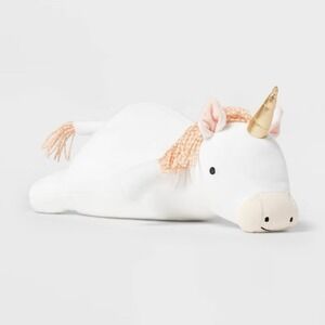 Pillowfort Weighted Pillow Plush Unicorn 20 inch White Nursery Whimsical   *READ